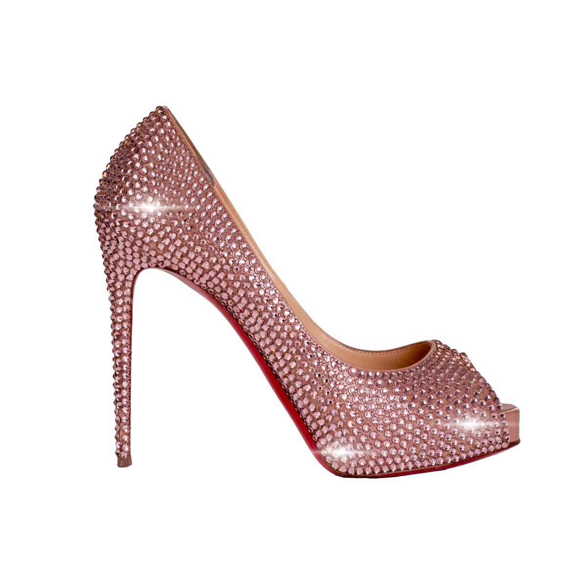 louboutin clear diamond heels