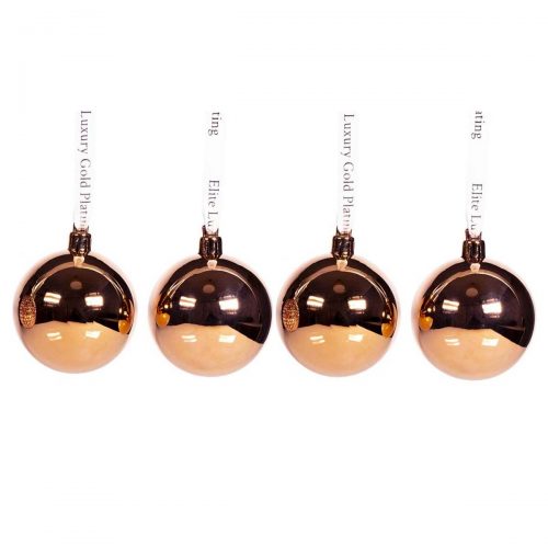 Christmas Baubles 4 Set Rose Gold-EL11