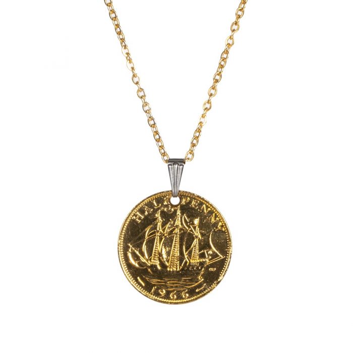 Gold Plated Half Penny Necklace - Image 2