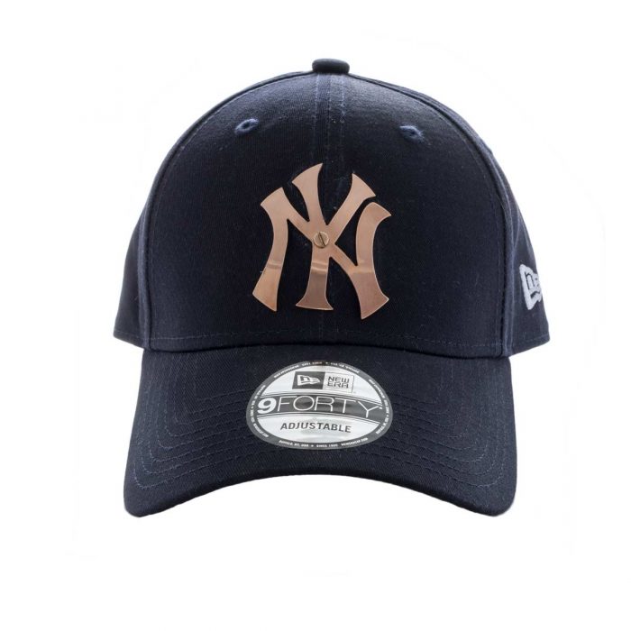 Elite Luxury New York Yankees Cap-Navy-Rose Gold