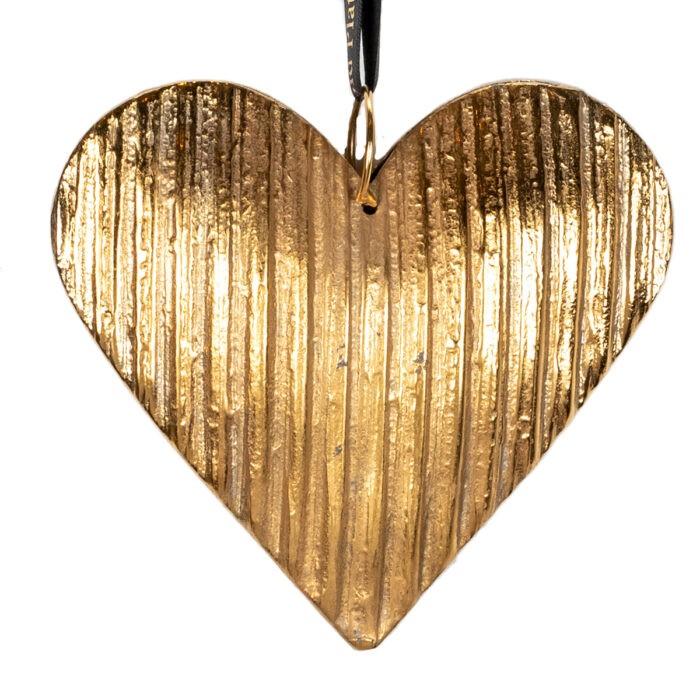 Large Fluted Heart Decoration-24K-Gold