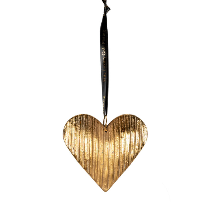 Large Fluted Heart Decoration-24K-Gold