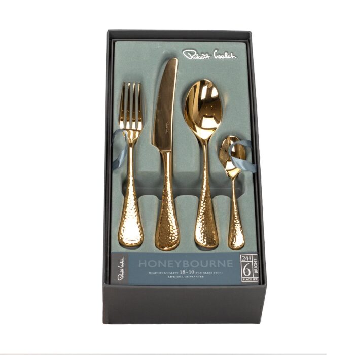 Robert Welch 24K Gold Plated Honeybourne 24PCS cutlery set