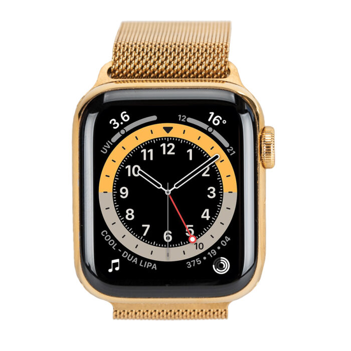 Gold Plated Apple Watch Series 6 with Milanese Loop Strap