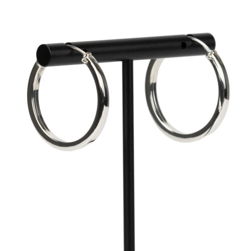 Silver Hoop Earrings Square