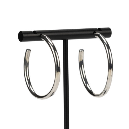 Silver Hoop Earrings Platinum Plated
